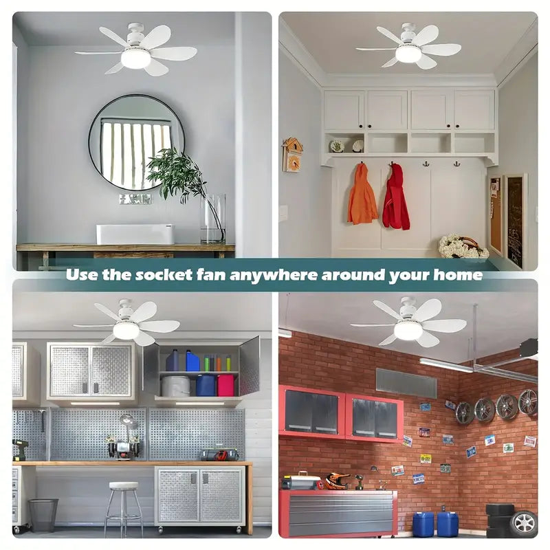Lâmpada Ventilador Multifuncional com Controle Remoto