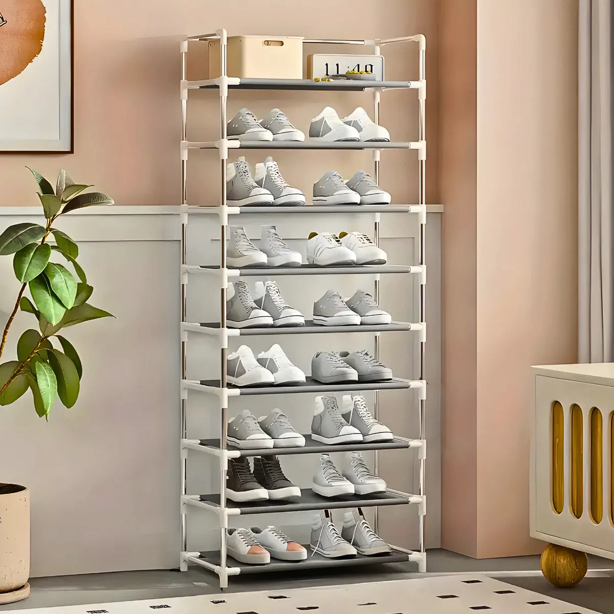 Sapateira Vertical organizador com 9 Prateleiras