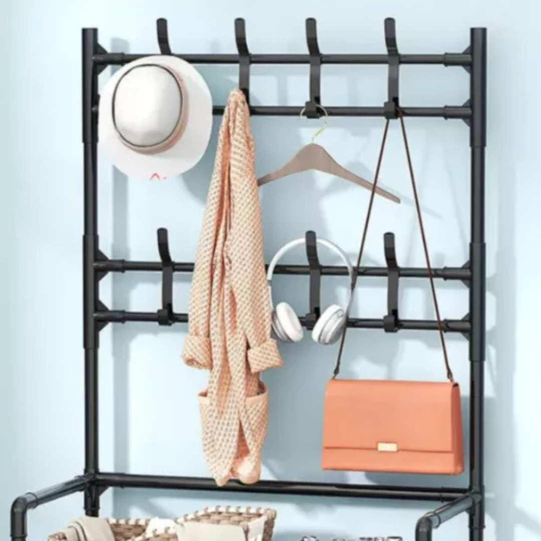 Rack Multifuncional Arara Sapateira Cabideiro – 4 Prateleiras