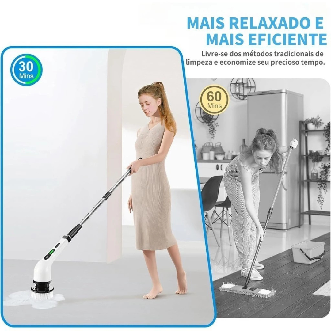 Escova de Limpeza Elétrica Rotativa Multiuso 9 em 1 Bivolt