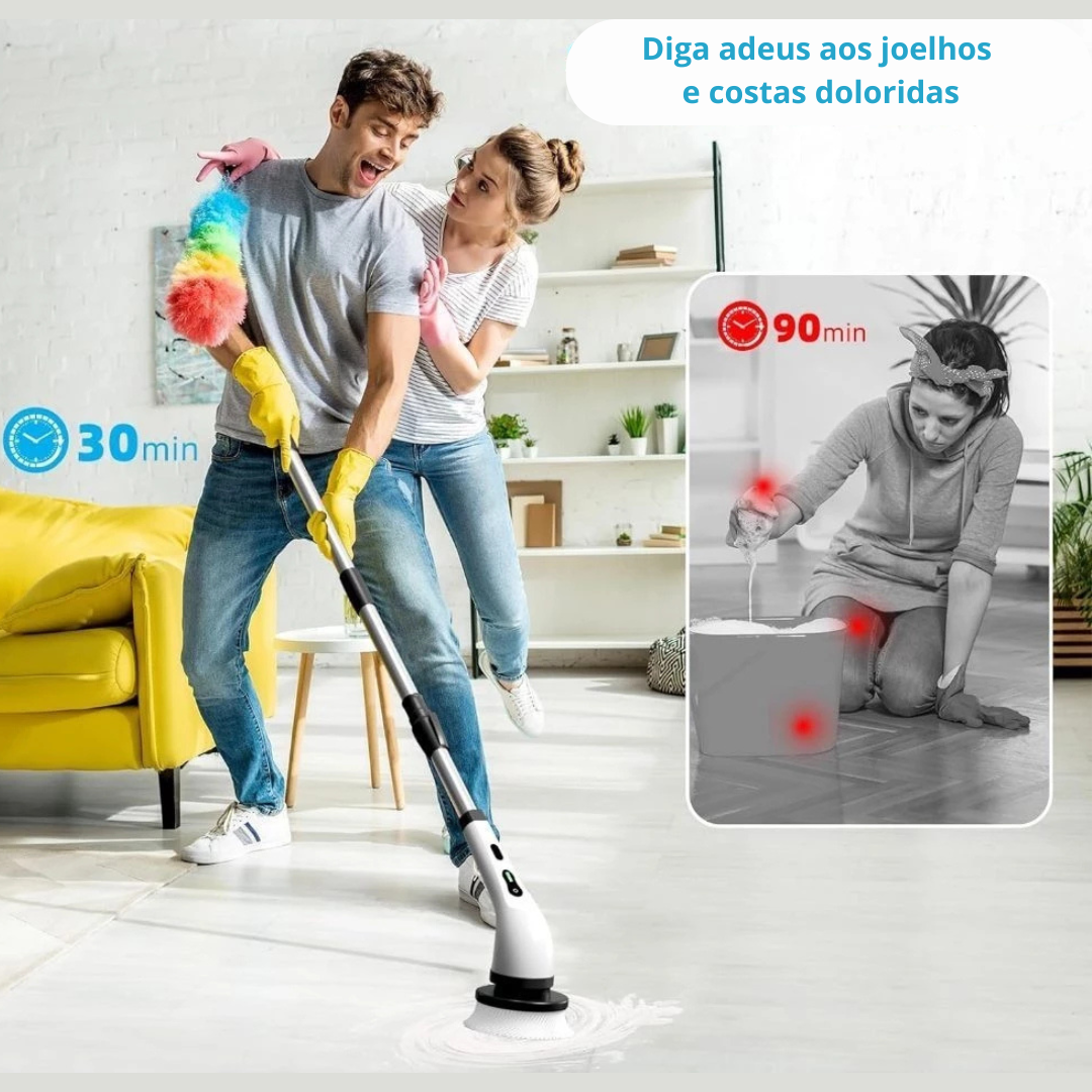 Escova de Limpeza Elétrica Rotativa Multiuso 9 em 1 Bivolt
