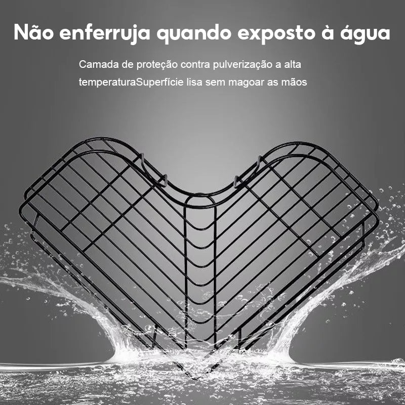 Prateleira de Canto Multiuso Adesiva – Preto BM-F1002