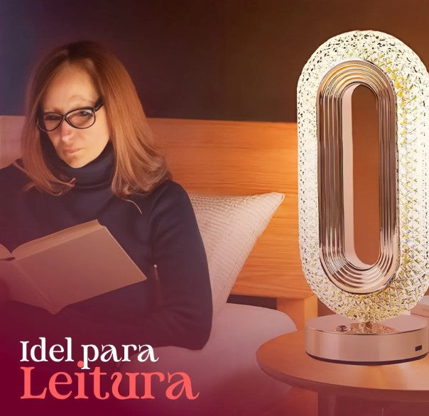 RETRÔ - Luminária Abajur Cristal Led Touch Recarregável USB - BM-F1051