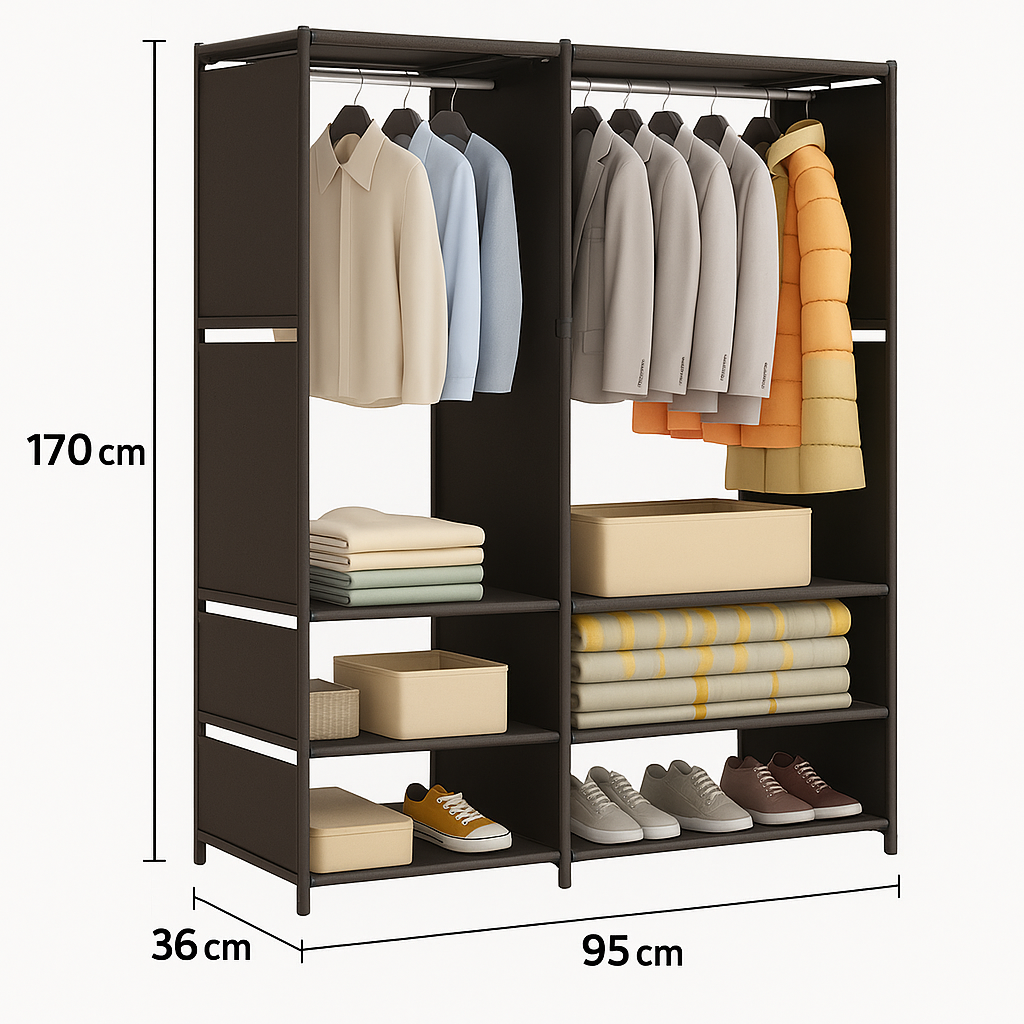 Guarda-Roupa Organizador Aberto com Estrutura Reforçada