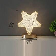 Luminária Abajur Cristal LED Touch Estrela – Recarregável USB