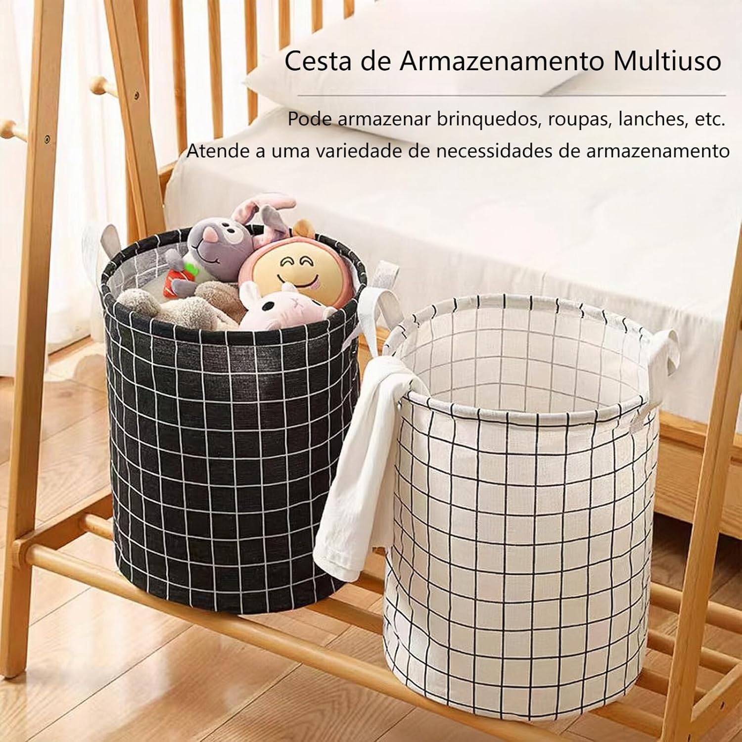 Cesto Organizador Roupa Suja Dobrável Multiuso 40L - (Cores Sortidas)