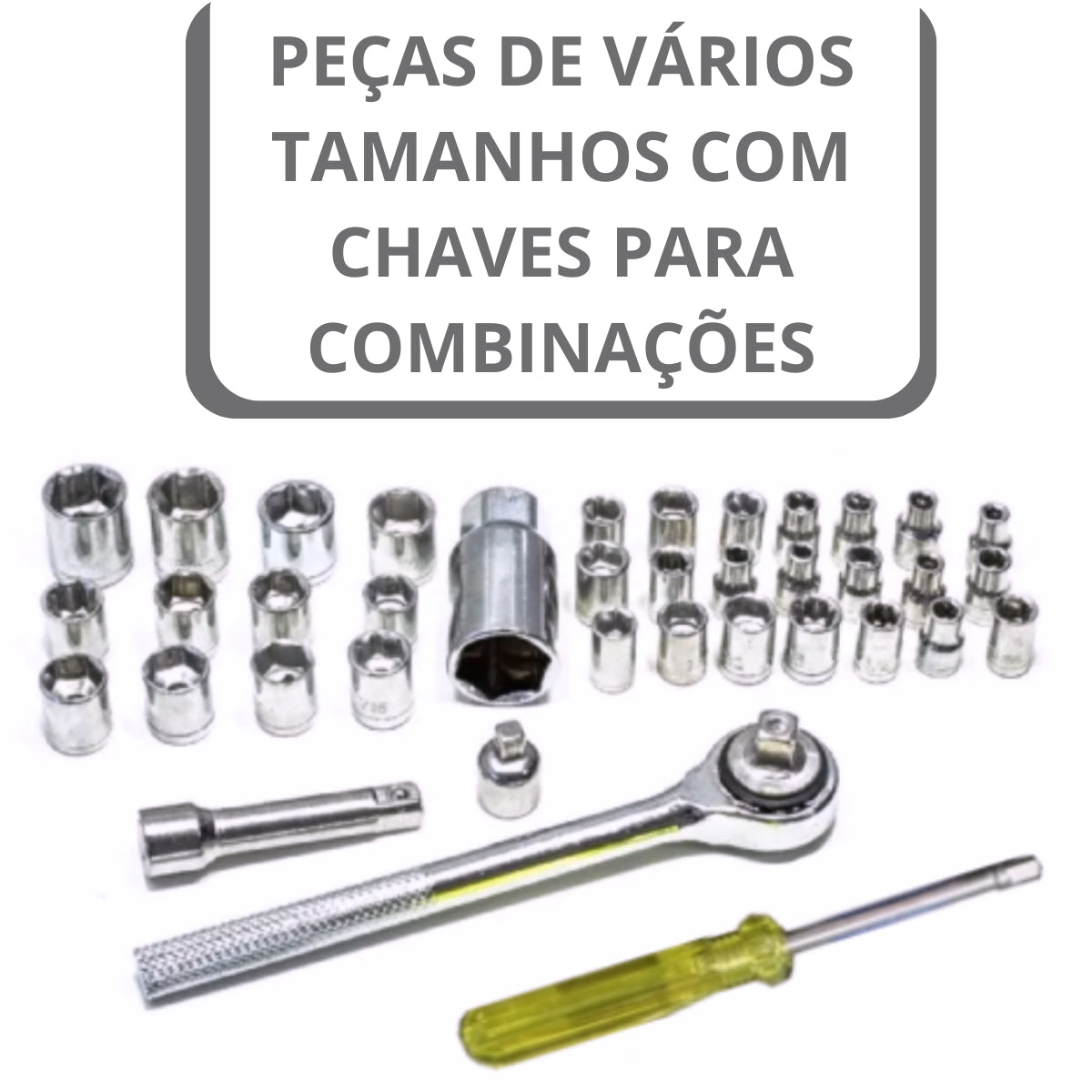 Jogo de Ferramentas 40 Peças com Maleta – Cinza