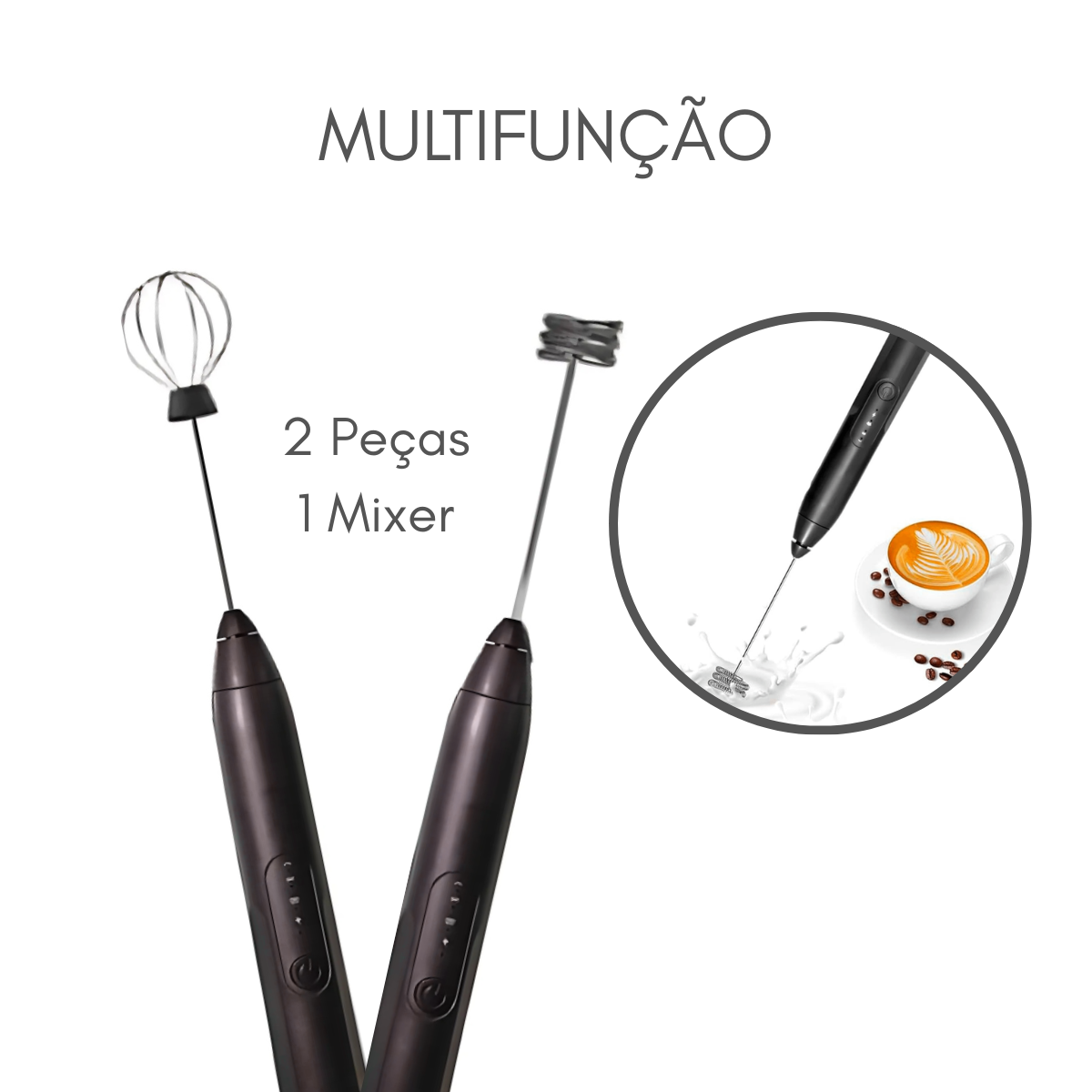Mini Batedor Mixer Elétrico Portátil Preto Premium
