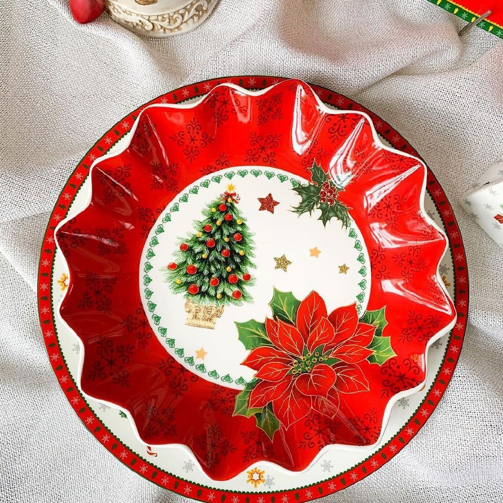 Conjunto de Porcelana Natalino com 6 Peças