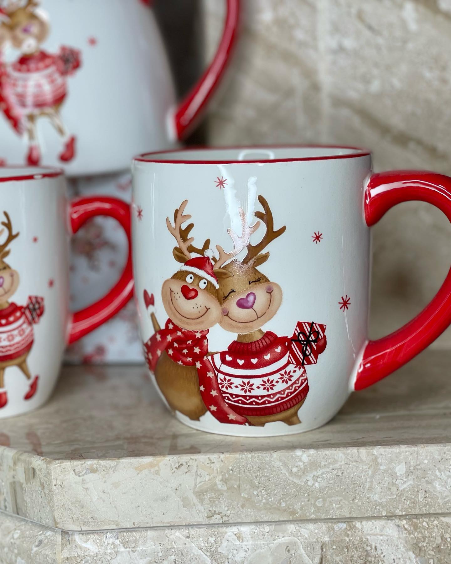 Conjunto de Porcelana Natalino com 6 Peças