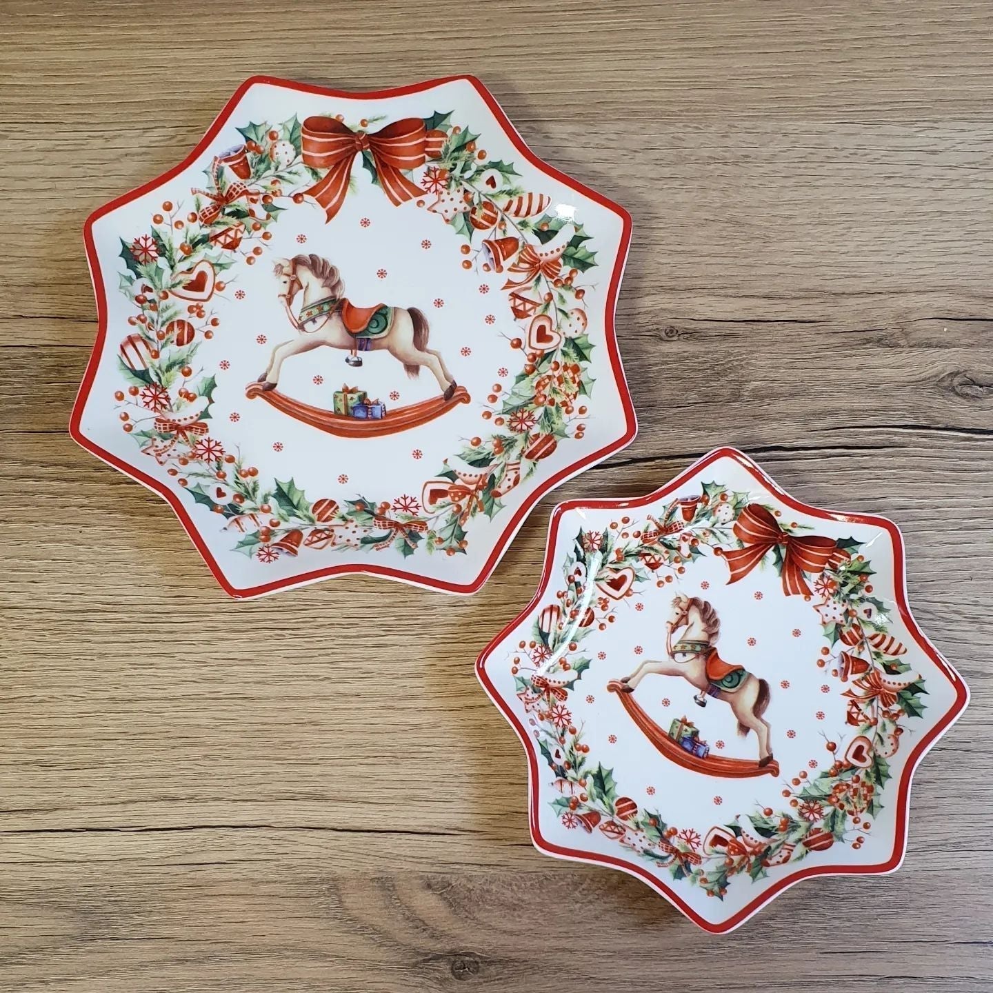 Conjunto de Porcelana Natalino com 9 Peças