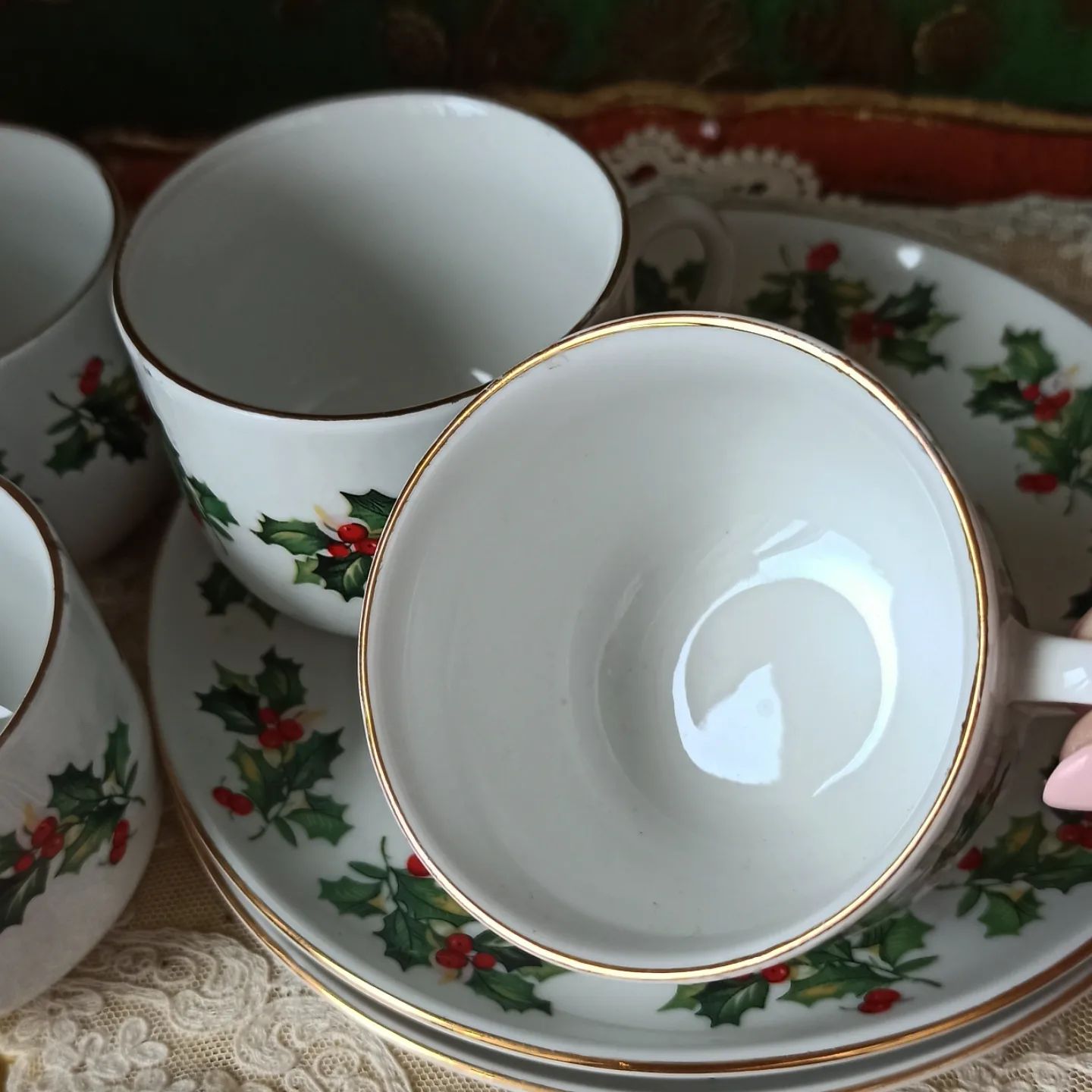 Conjunto de Porcelana Natalino com 12 Peças