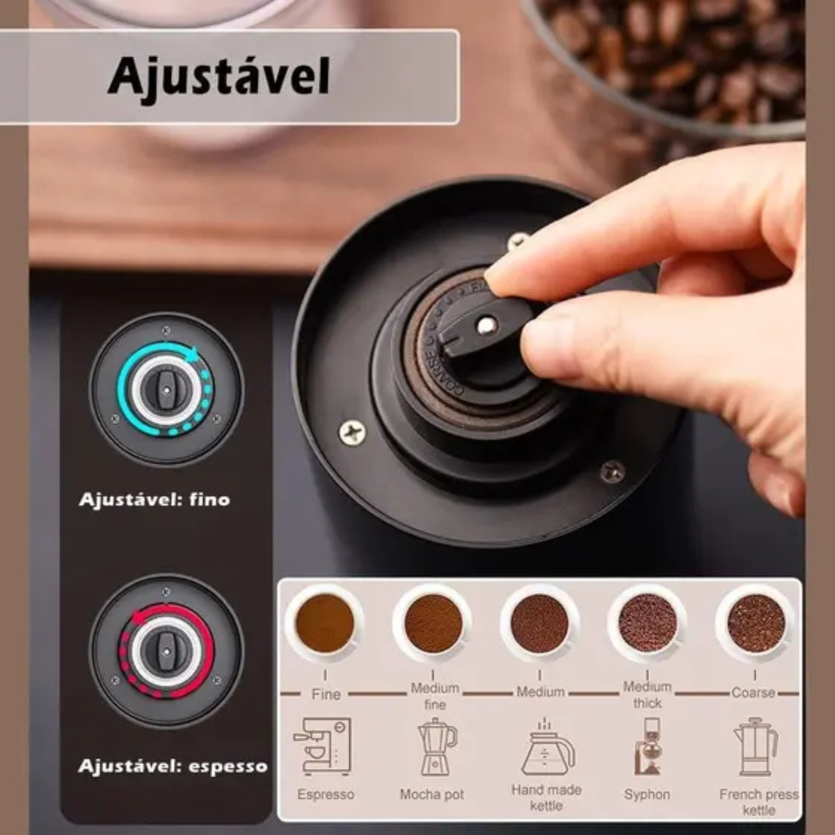 Moedor de Café Elétrico Portátil