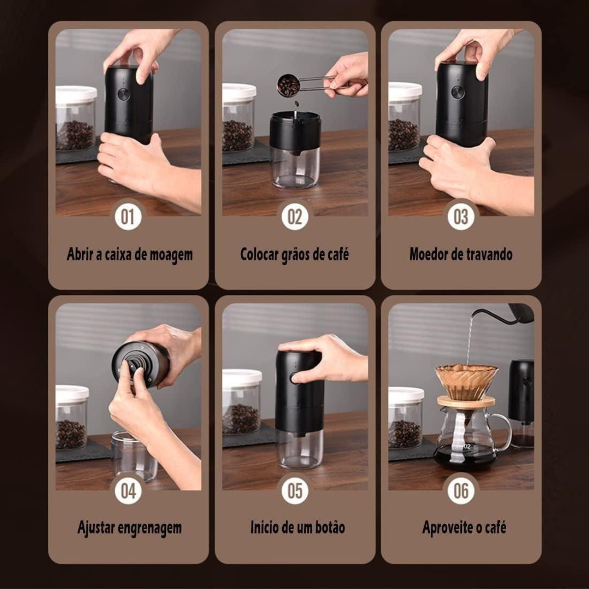 Moedor de Café Elétrico Portátil