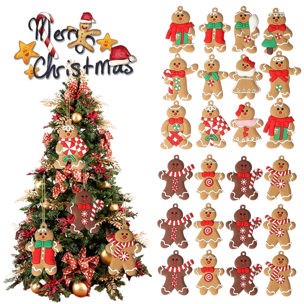 Decoração de árvore de Natal Pingente Gingerbread Man 25 Peças