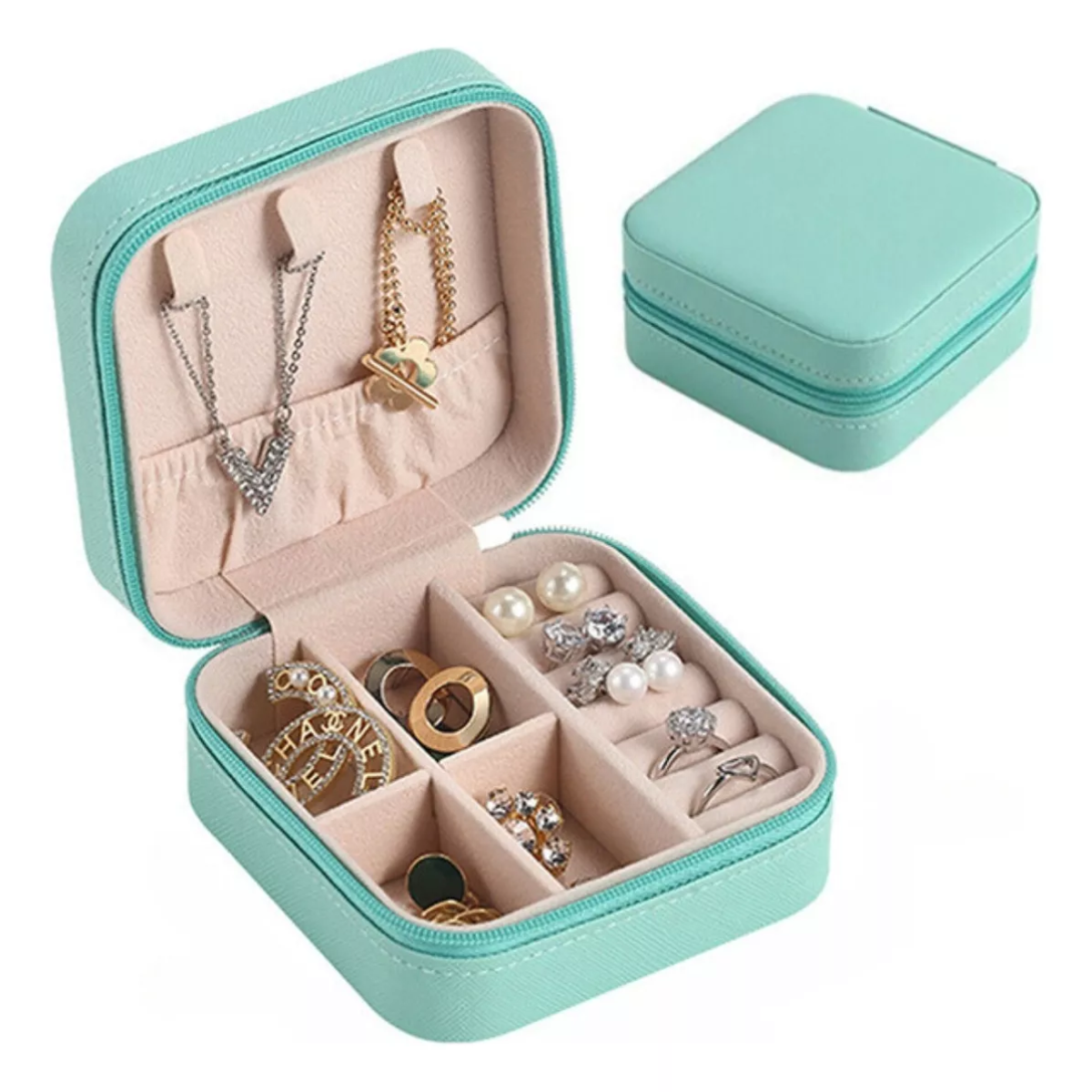 Porta Joias Caixa Portátil Compacta - (Cores Sortidas)