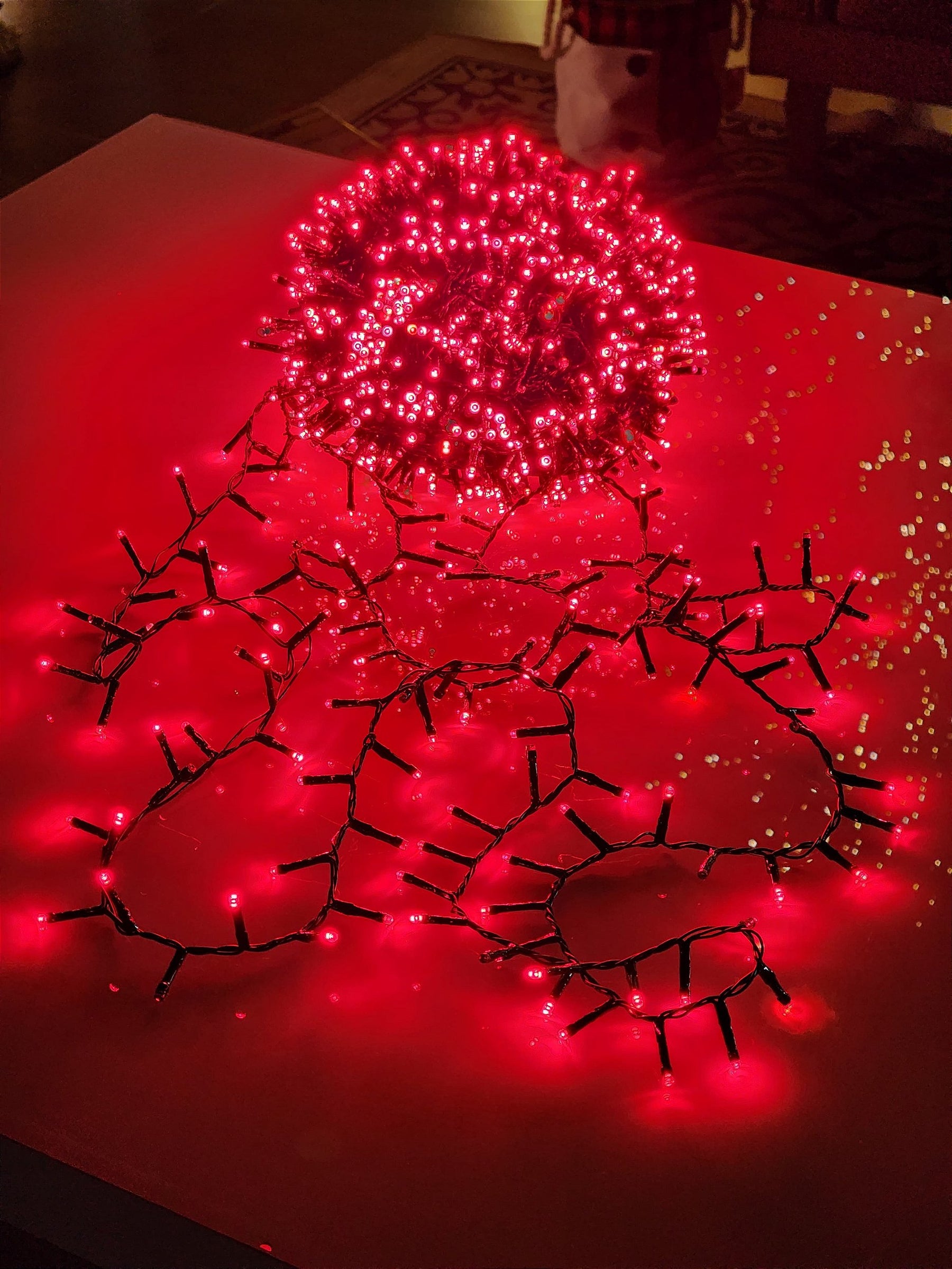 PISCA FESTÃO 1500 LEDS 40 METROS VERMELHO COM STROBO VERMELHO BIVOLT USO INTERNO E EXTERNO