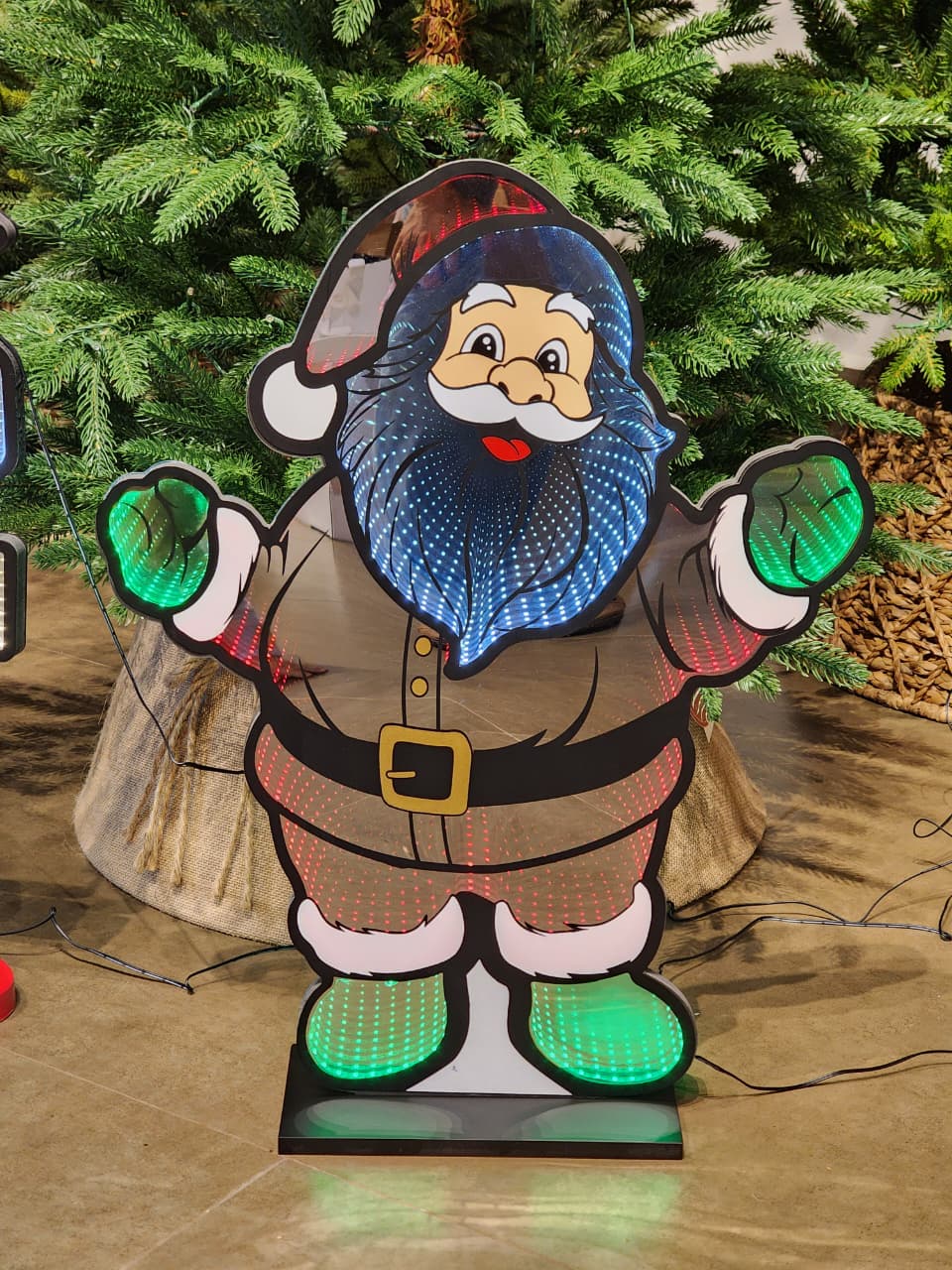 PLACA LUZ INFINITA PAPAI NOEL 59CM