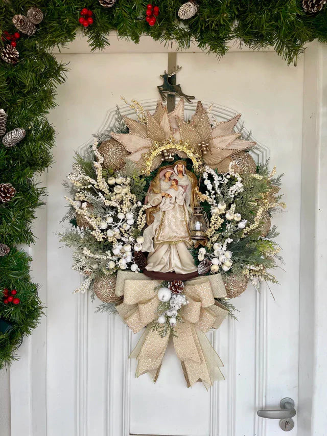 Guirlanda De Natal Sagrada Família C/ Led 65cm Nude