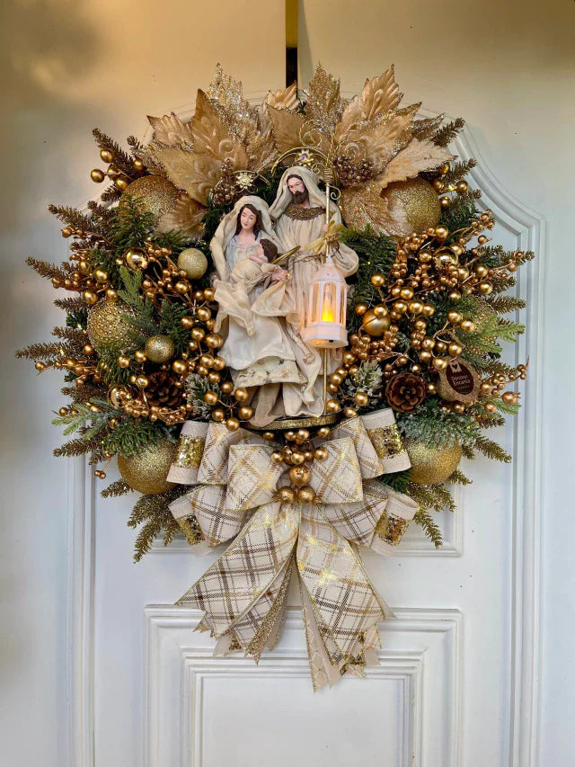 Guirlanda De Natal Sagrada Família C/ Led 50cm