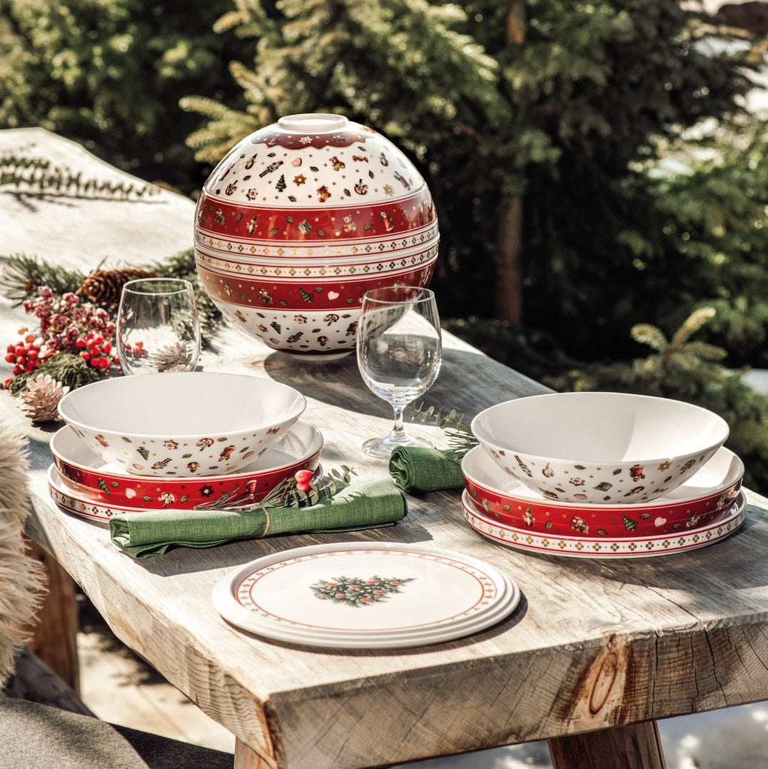 Jogo de Pratos em Porcelana 7 Peças (Edição Natal Limitada)