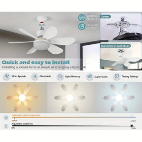 Lâmpada Ventilador Multifuncional com Controle Remoto