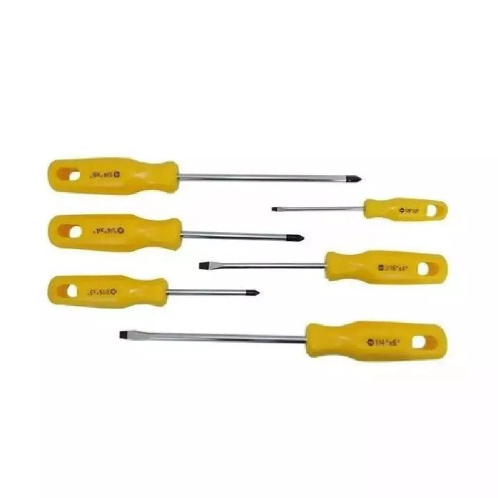 Jogo de Chaves Fenda e Phillips 6 Peças com Suporte – StarTools