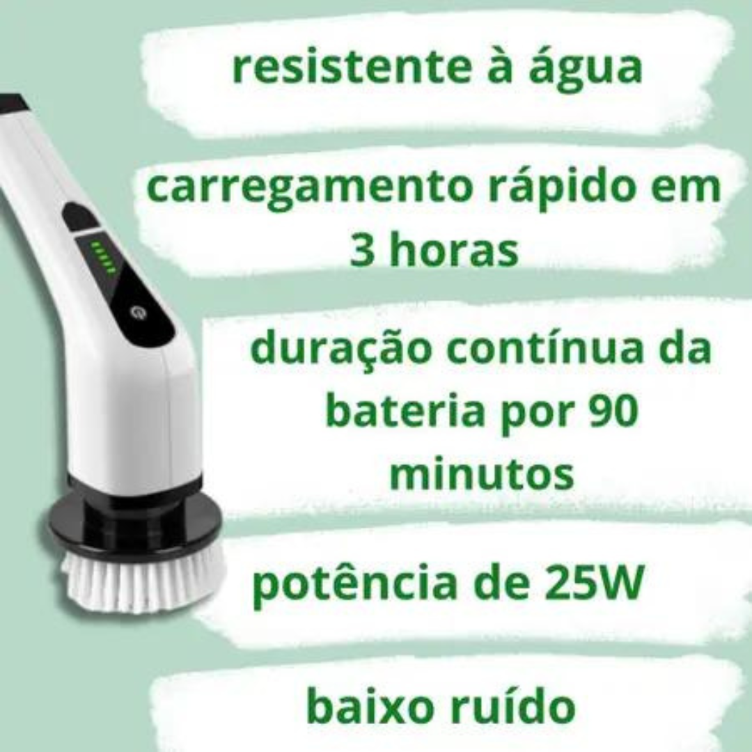Escova de Limpeza Elétrica Rotativa Multiuso 9 em 1 Bivolt