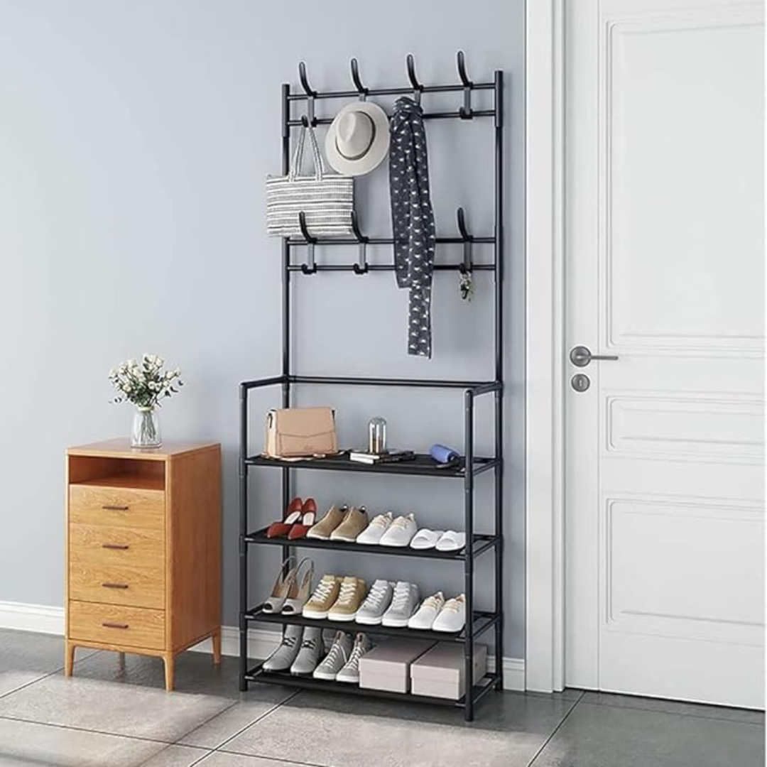 Rack Multifuncional Arara Sapateira Cabideiro – 4 Prateleiras