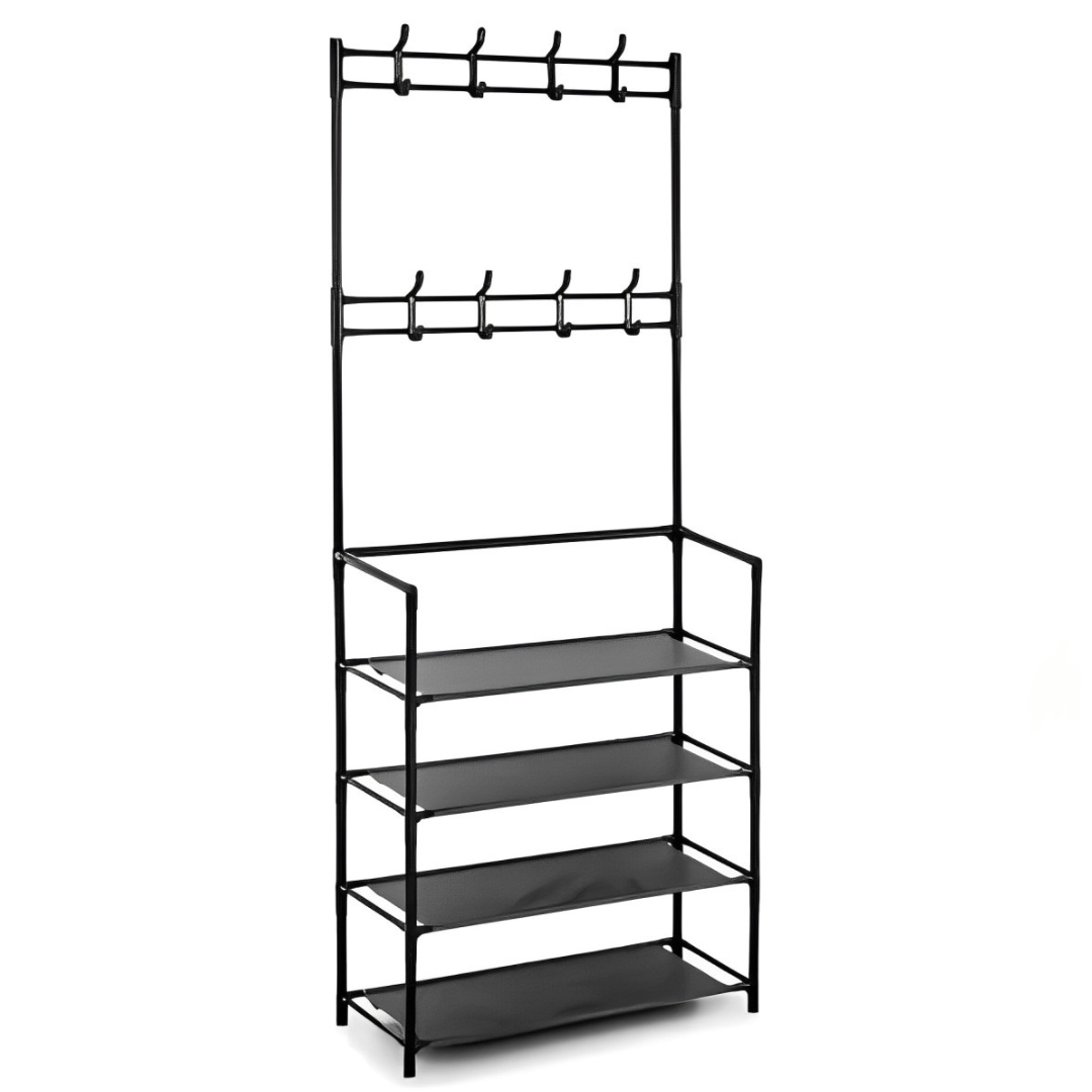 Rack Multifuncional Arara Sapateira Cabideiro – 4 Prateleiras