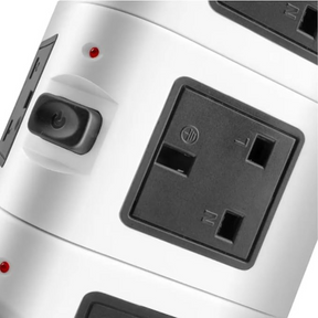 Torre de 2 ANDARES - Tomadas Elétrica com 7 Entradas Universais + 2 Portas USB