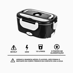 Marmita Elétrica Portátil Bivolt – Preta