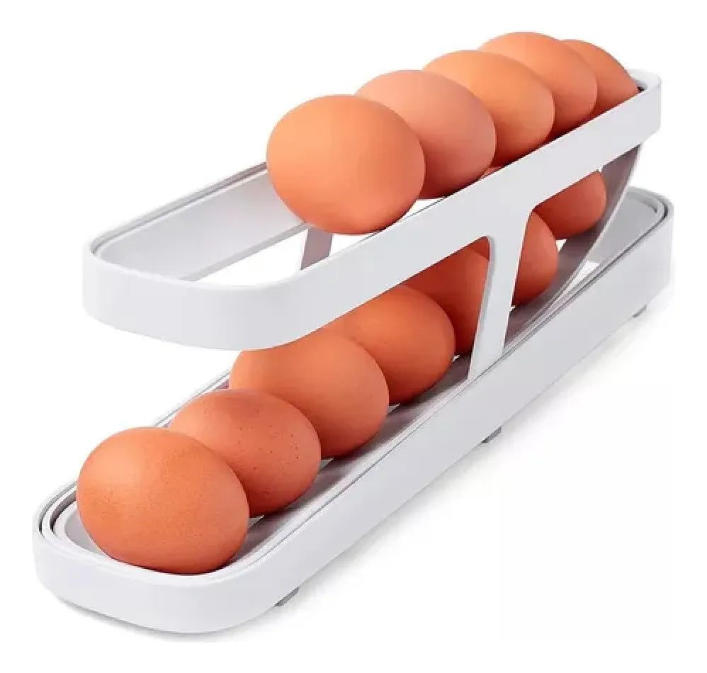 Porta Ovos Organizador Roll Clear 2 Andares – 15 Ovos