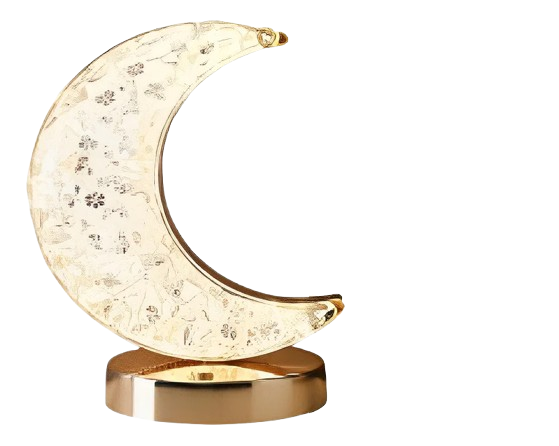 Luminária Lua Cristal LED Touch Recarregável USB