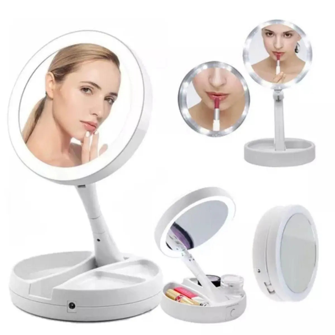 Kit Espelho Camarim com Iluminação LED + Lavador de Pincéis Automático