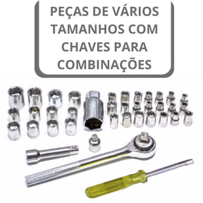 Jogo de Ferramentas 40 Peças com Maleta – Cinza