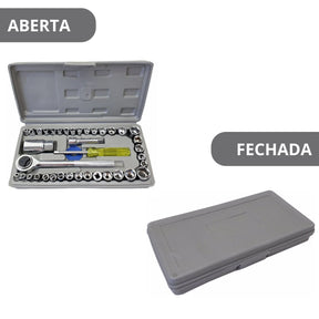 Jogo de Ferramentas 40 Peças com Maleta – Cinza