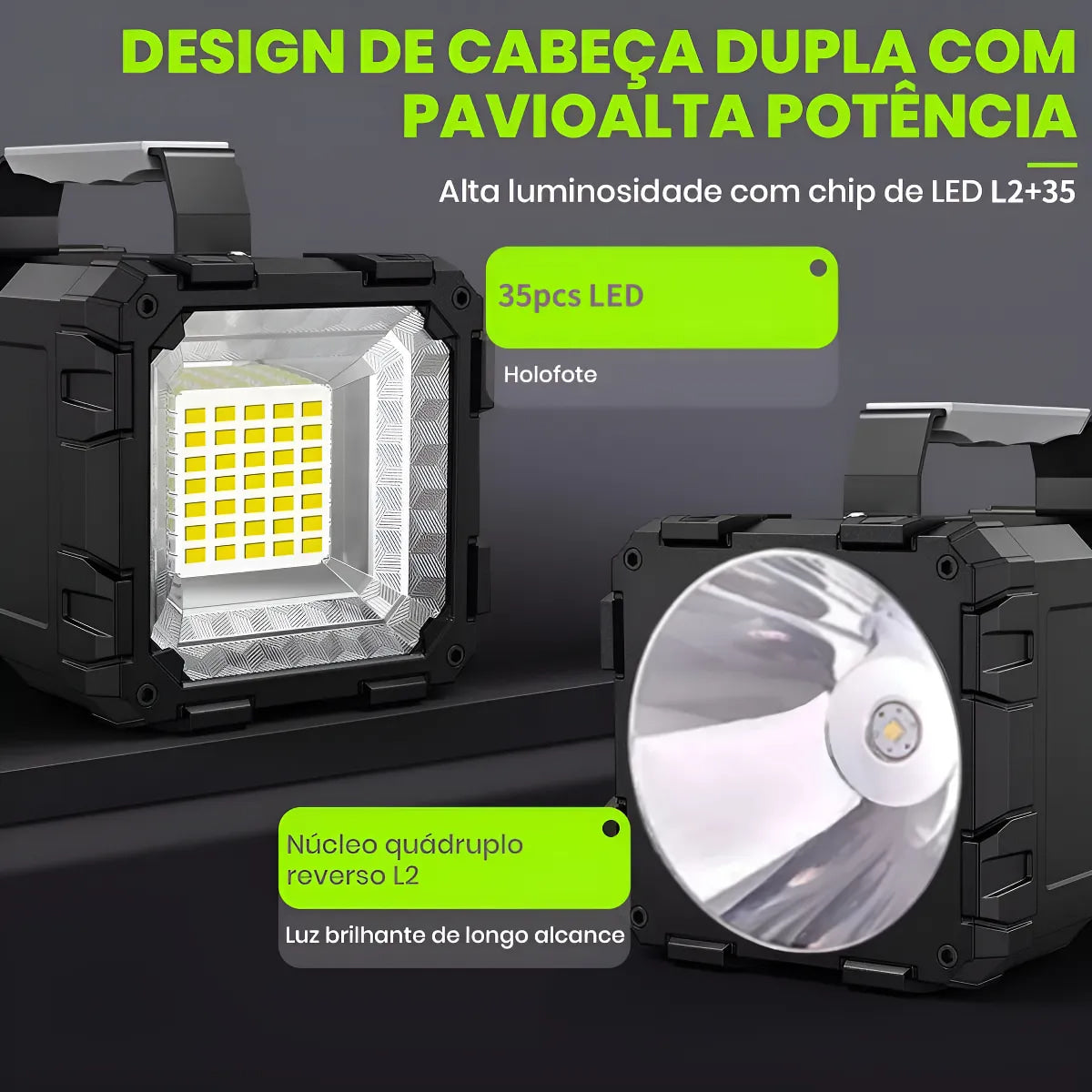 Lanterna Holofote Dupla Recarregável W844