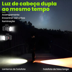 Lanterna Holofote Dupla Recarregável W844