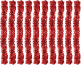 Kit 10 Festão Metalizado 7 Fitas 5cm X 2 Metros Decoração Natalina Enfeite Natal Festa (Vermelho)