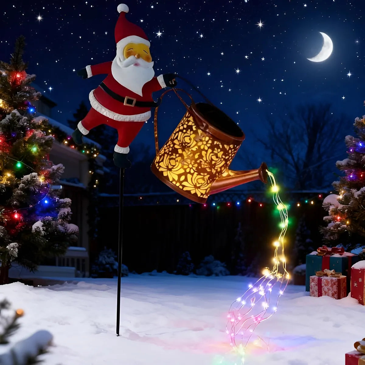 Papai Noel Regador Iluminado