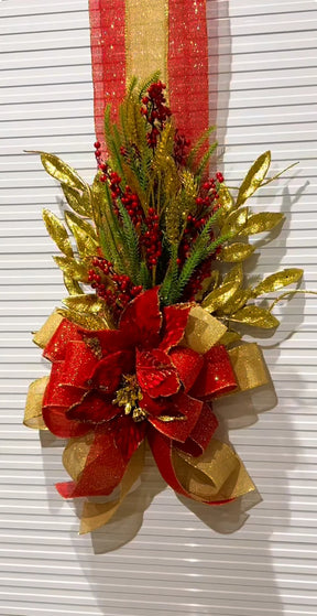 Escapulário Natalino Vermelho e Dourado Luxo