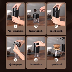 Moedor de Café Elétrico Portátil
