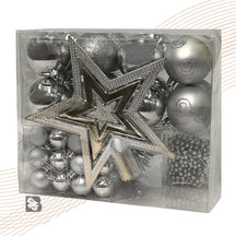 Kit 44 Enfeites Para Árvore de Natal Estrela Bolas Festão Cordão Pérolas Decoração Natalina