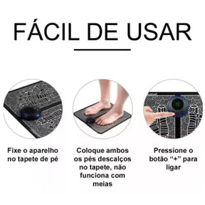 Kit Tapete E Mini Massageador Elétrico Dor Pés E Musculares