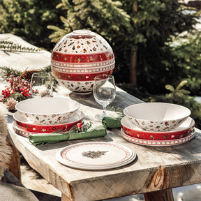 Jogo de Pratos em Porcelana 7 Peças (Edição Natal Limitada)