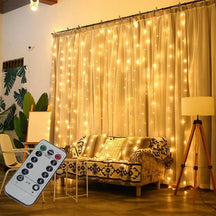 Cortina de LED Natalina 300 Luzes – 8 Efeitos Mágicos de Iluminação