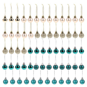 64 Peças Decoração De Natal Bolas Ouro Azul